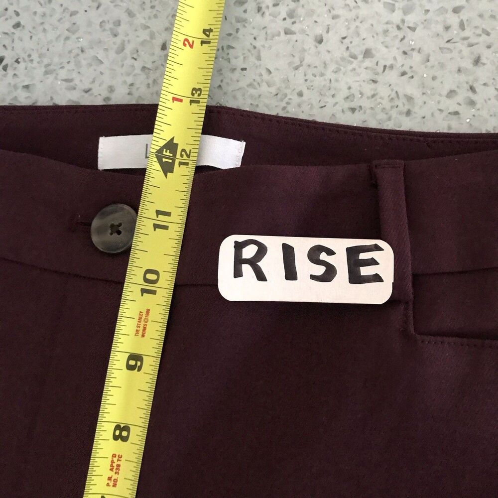 LOFT Purple Plum Sutton Skinny Stretch Cotton Career Dress Pants Womens 10 - Picture 7 of 10